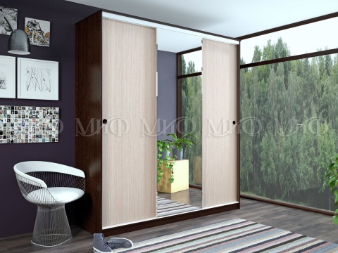 Шкаф-Купе Альянс (Ш-1000/1500/2000 х Г-600 х В-2200 мм)/Разные Цвета