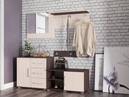 Прихожая Бостон (Ш-1700 мм x В-2120 мм x Г-470 мм)/Разные Цвета