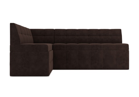 Кухонный угловой диван дельфин Атлантис велюр коричневый